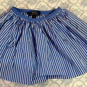 Cute Polo Ralph Lauren summer mini skirt blue with white stripes 4t 100% cotton
